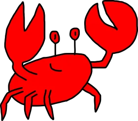 Cheerful Red Cartoon Crab Clipart - Playful Marine Creature Illustration
