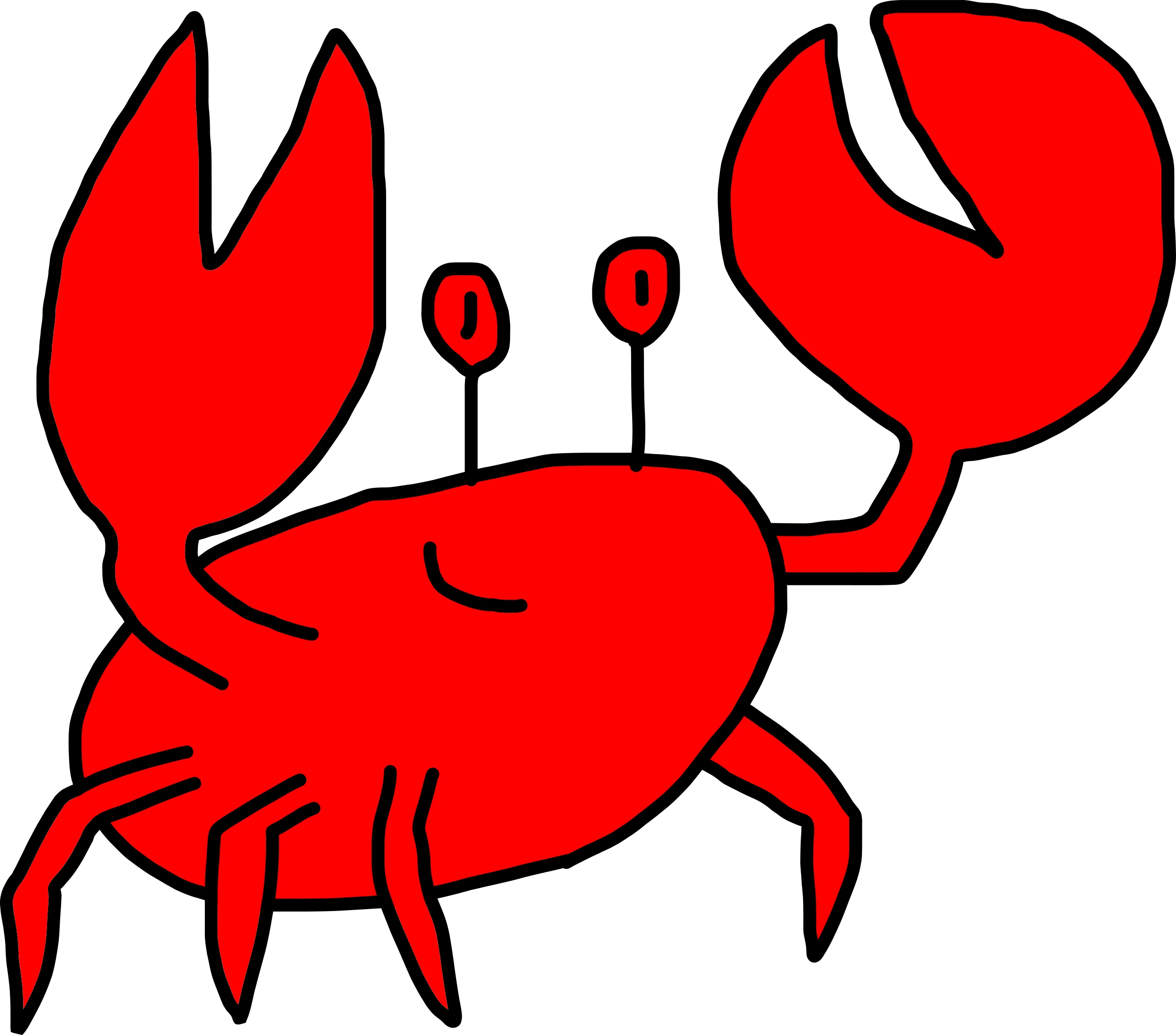 Cheerful Red Cartoon Crab Clipart - Playful Marine Creature Illustration