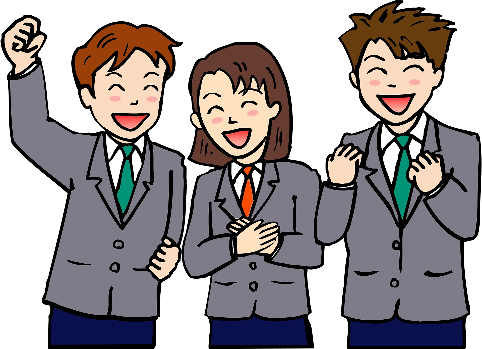 Cheerful School Friends in Animation: Celebrating Success Together