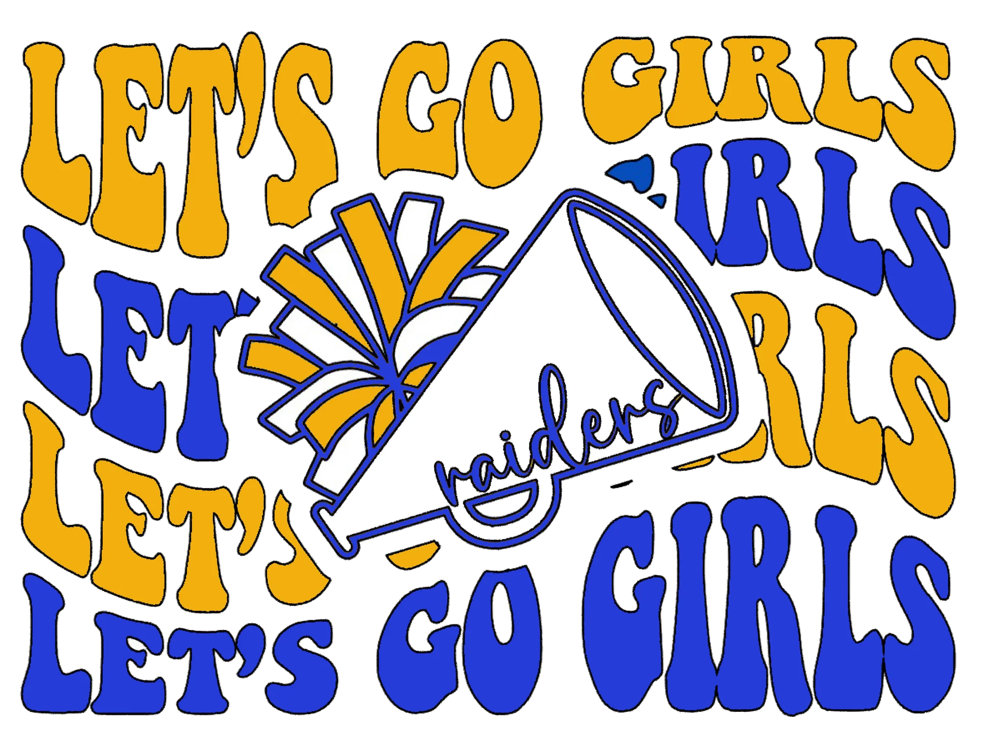 Cheerleading Motivational Clipart Design with Bold Lettering and Megaphone