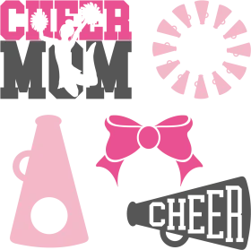 Cheerleading Spirit Clipart Collection: Megaphones, Bows, and Motivational Graphics