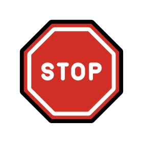 Classic Red and White Octagonal Stop Sign Clipart Design Element