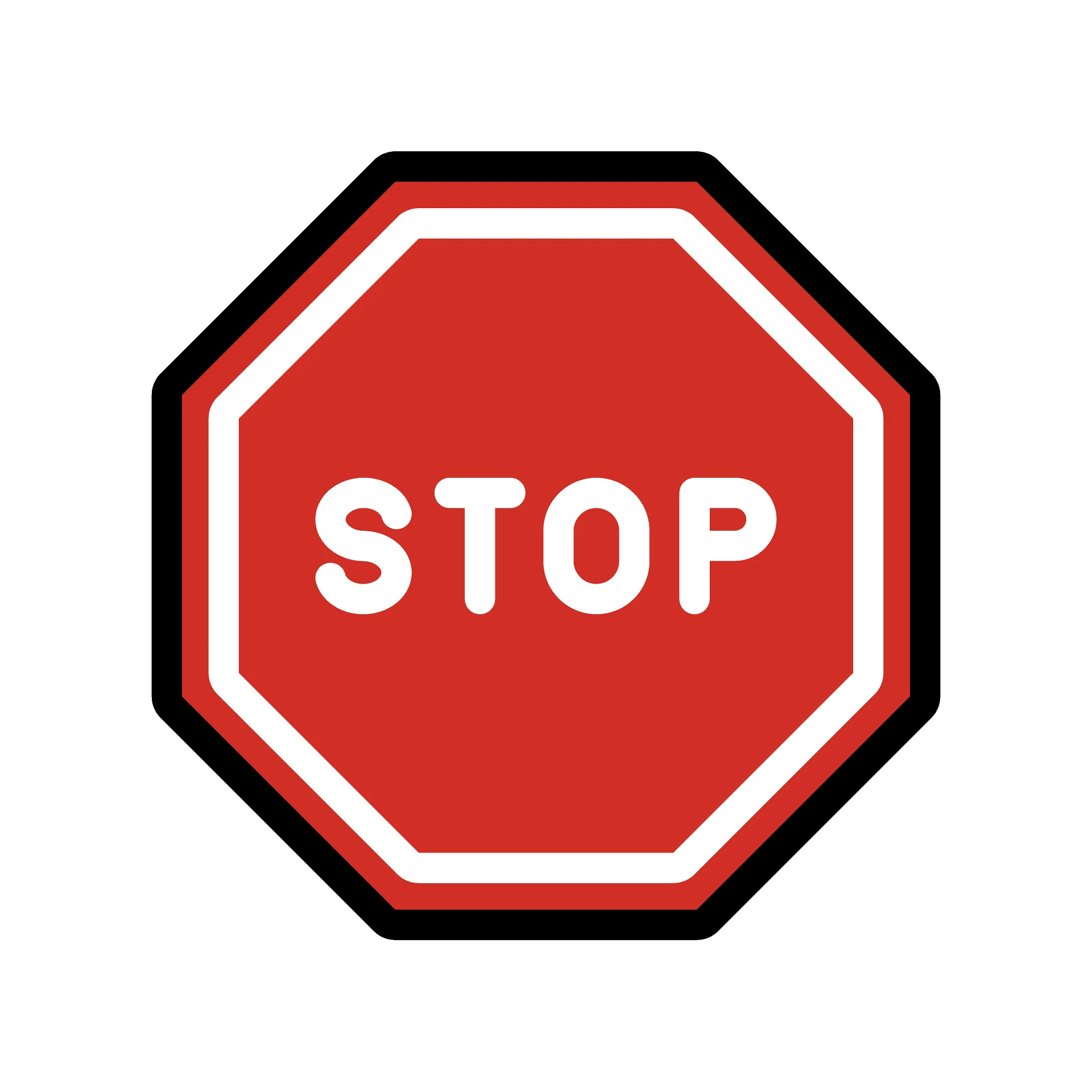 Classic Red and White Octagonal Stop Sign Clipart Design Element
