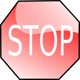 Classic Red Octagonal Stop Sign Clipart Design with Bold Typography