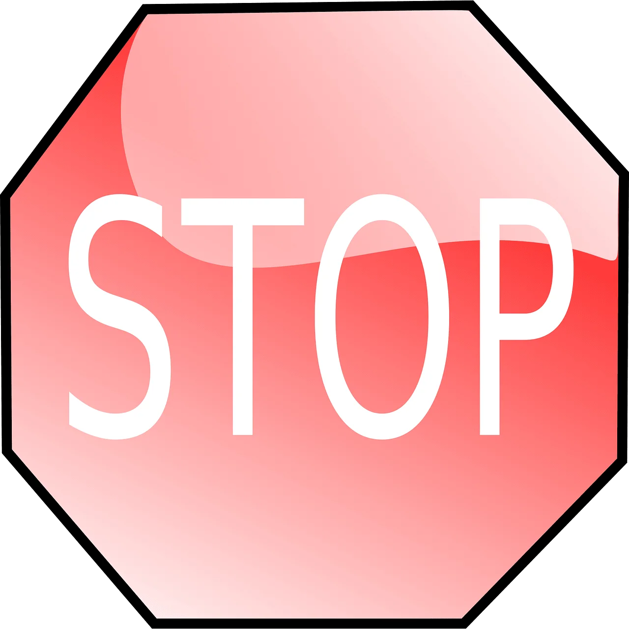 Classic Red Octagonal Stop Sign Clipart Design with Bold Typography