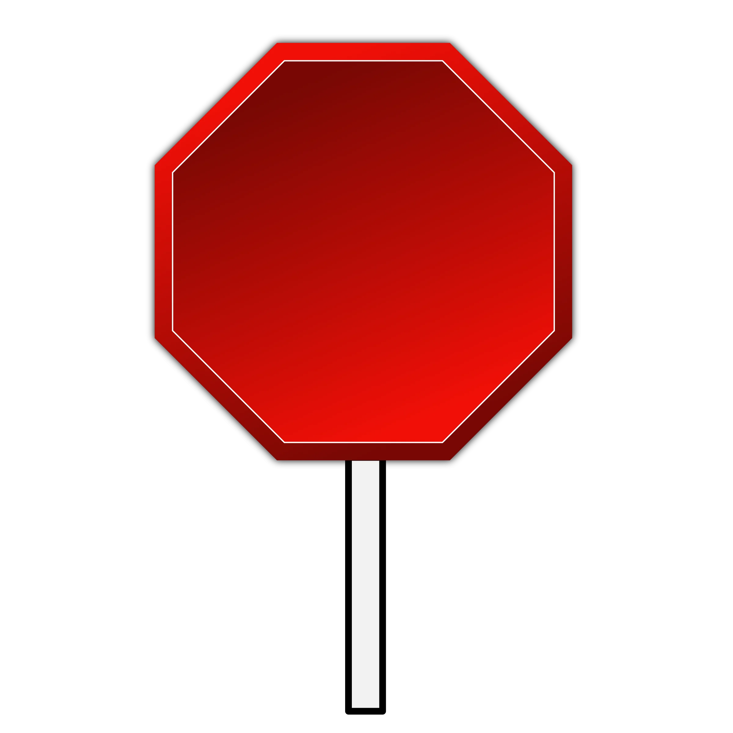 Classic Red Octagonal Stop Sign Clipart Design with Clean Metallic Pole