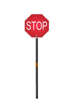 Classic Red Octagonal Stop Sign Clipart: Road Safety Visual Element
