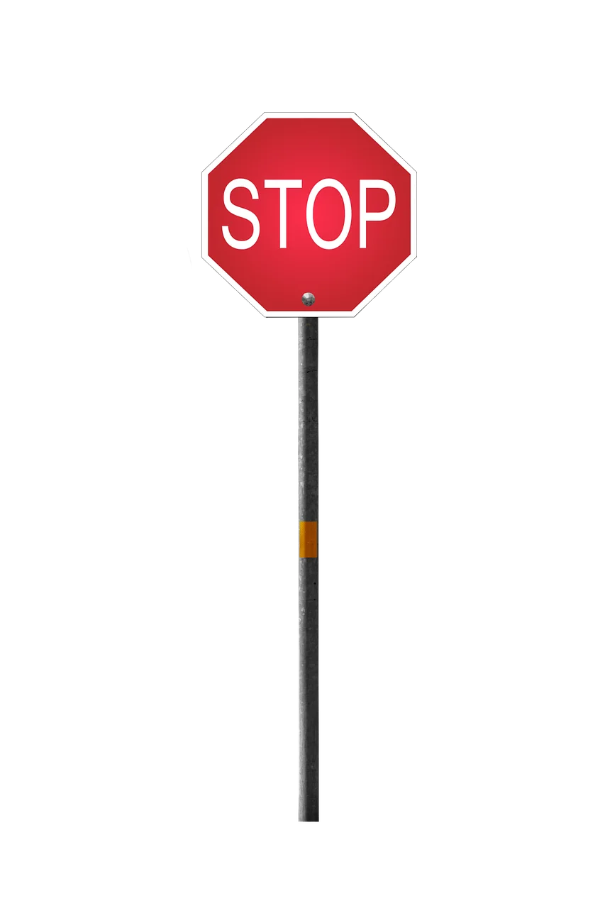 Classic Red Octagonal Stop Sign Clipart: Road Safety Visual Element