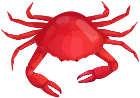 Crimson Crustacean Clipart: Bold and Stylized Red Crab Illustration