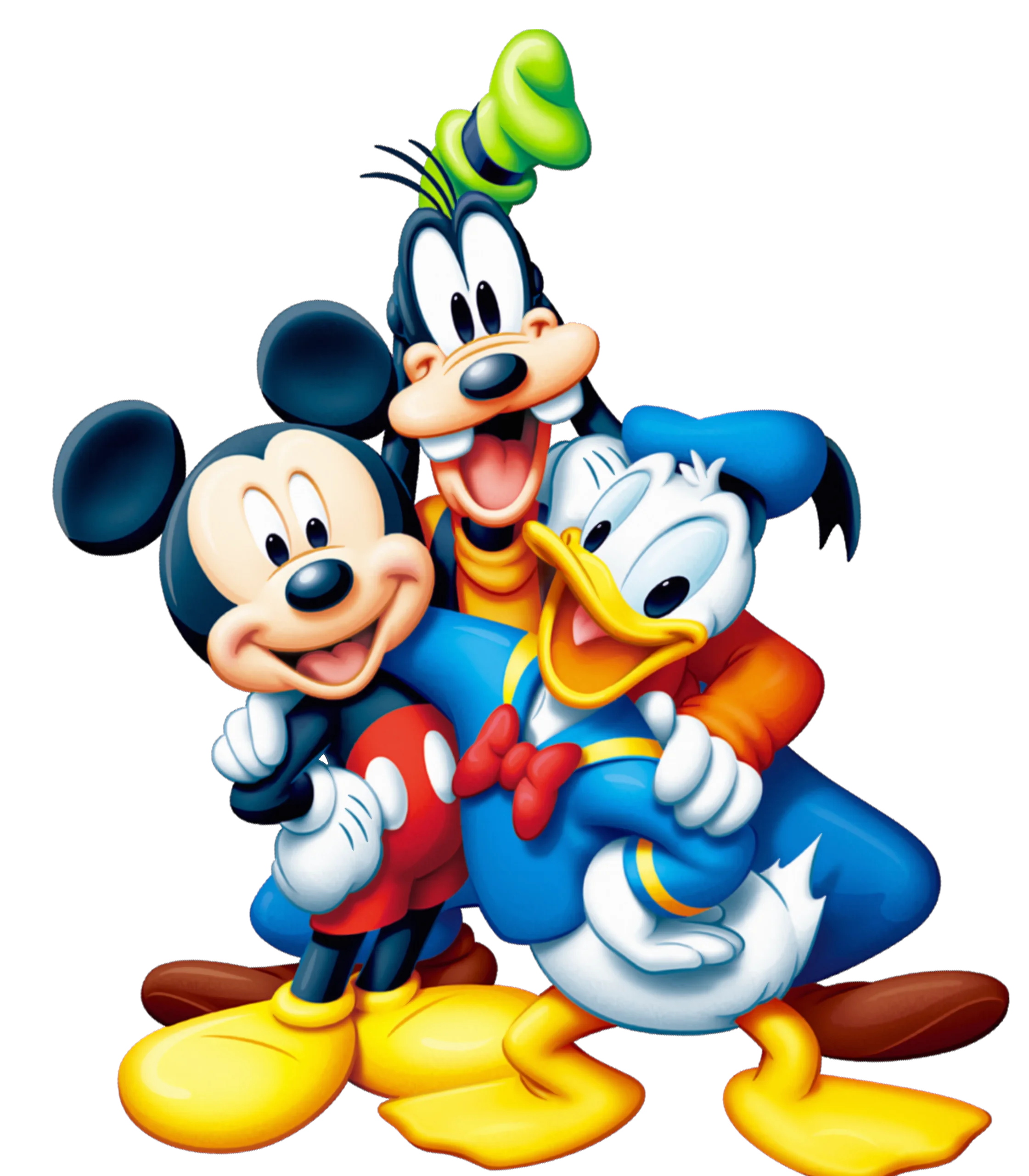 Disney's Iconic Animation Friends: Mickey, Goofy, Donald Duck Cartoon Ensemble