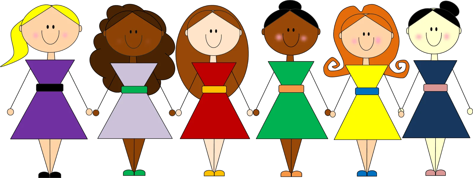 Diverse Friendship Circle: Animated Cartoon Characters Celebrating Unity and Inclusivity