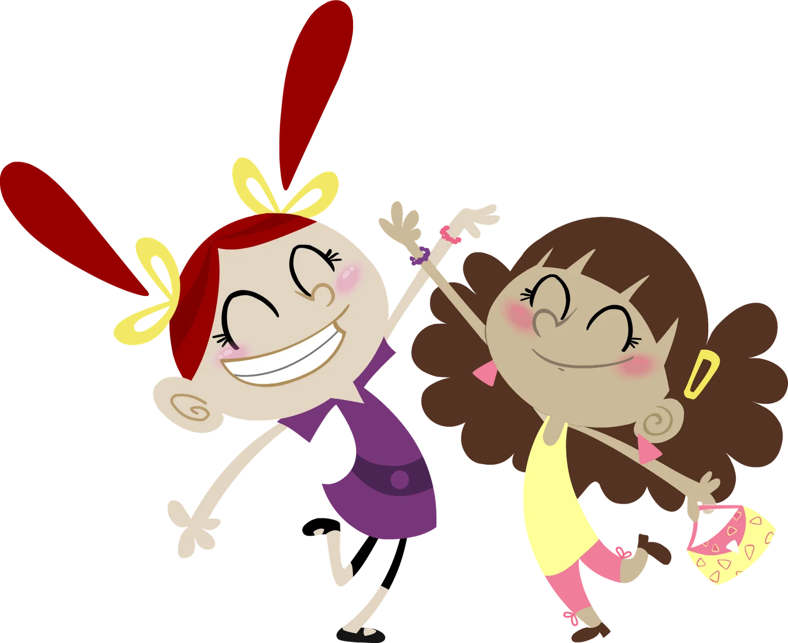 Joyful Friends Dancing Together in Cute Cartoon Animation Style