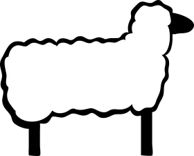 Minimalist Black and White Sheep Clipart - Simple Pastoral Line Art Design