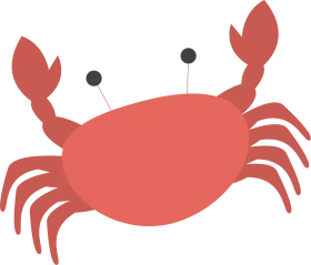Playful Red Crab Clipart: Adorable Marine Creature with Charming Cartoon Style