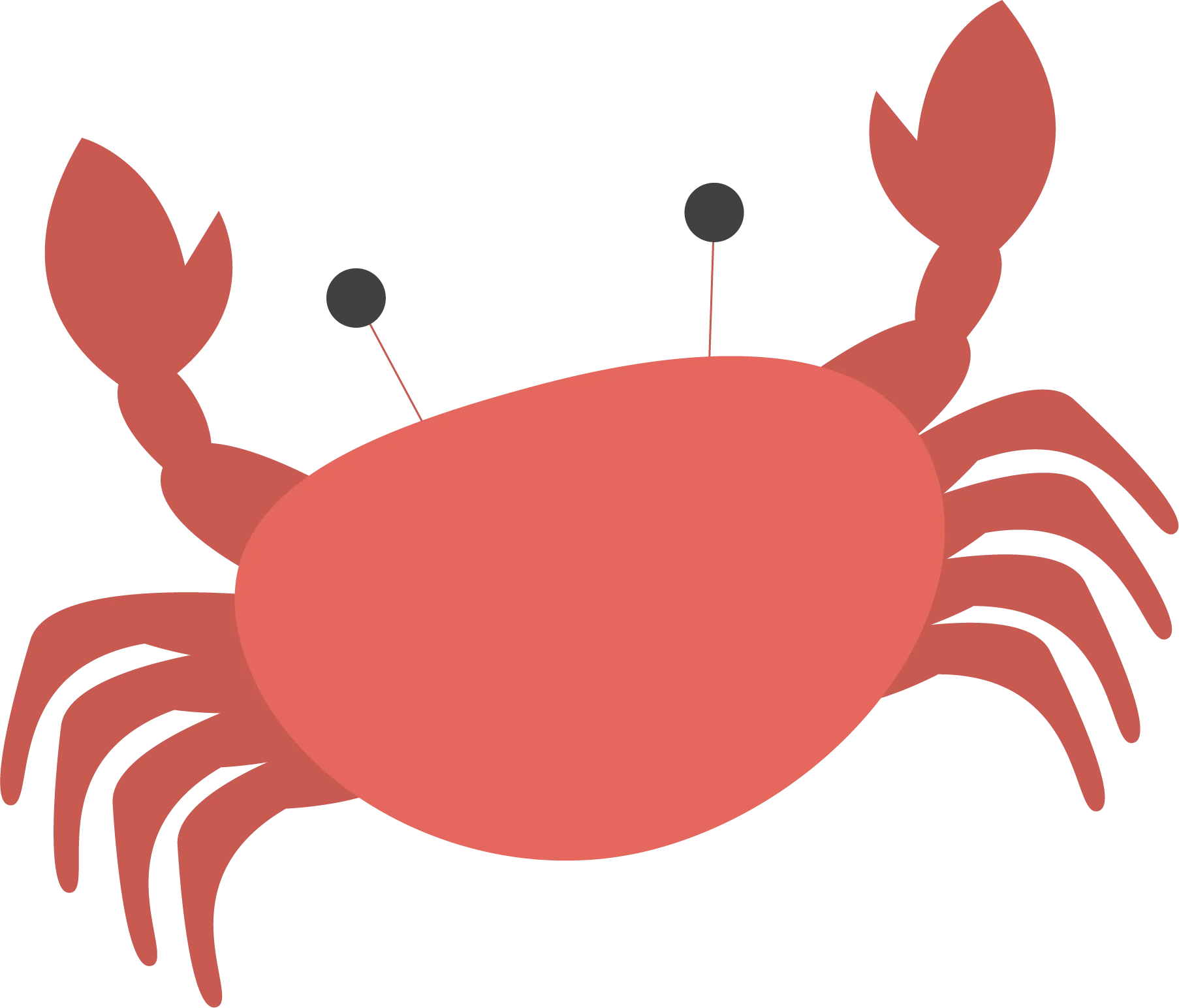 Playful Red Crab Clipart: Adorable Marine Creature with Charming Cartoon Style