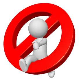 Prohibited Human Silhouette: A Dynamic Stop Sign Clipart Warning Symbol