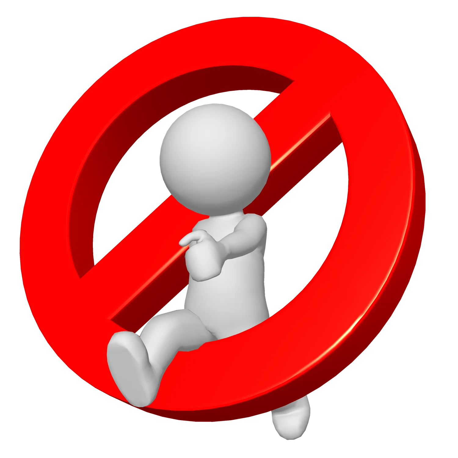 Prohibited Human Silhouette: A Dynamic Stop Sign Clipart Warning Symbol