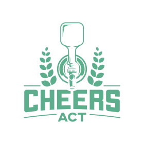 Refreshing Cheers Act Clipart with Wine Glass and Laurel Branches Design
