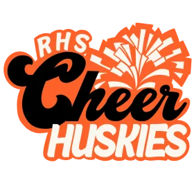 RHS Huskies Cheerleading Explosive Orange and Black Clipart Design