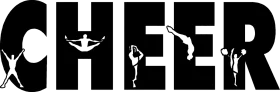 Stylish Black and White Cheerleading Typography Clipart Design