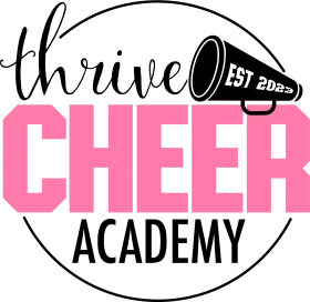 Thrive Cheer Academy Cheerleading Megaphone Clipart Design for Spirit Enthusiasts
