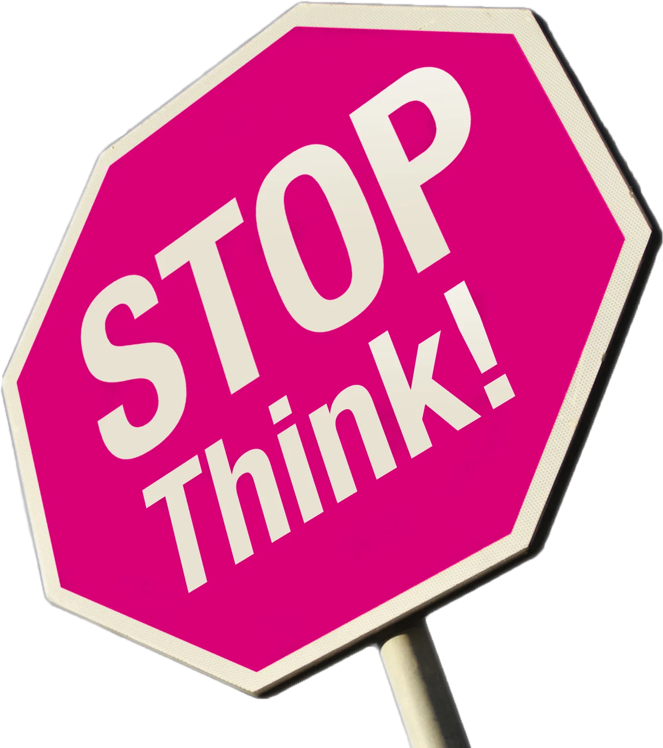 Unconventional Stop Sign Clipart: A Bold Magenta Visual Command to Pause and Reflect