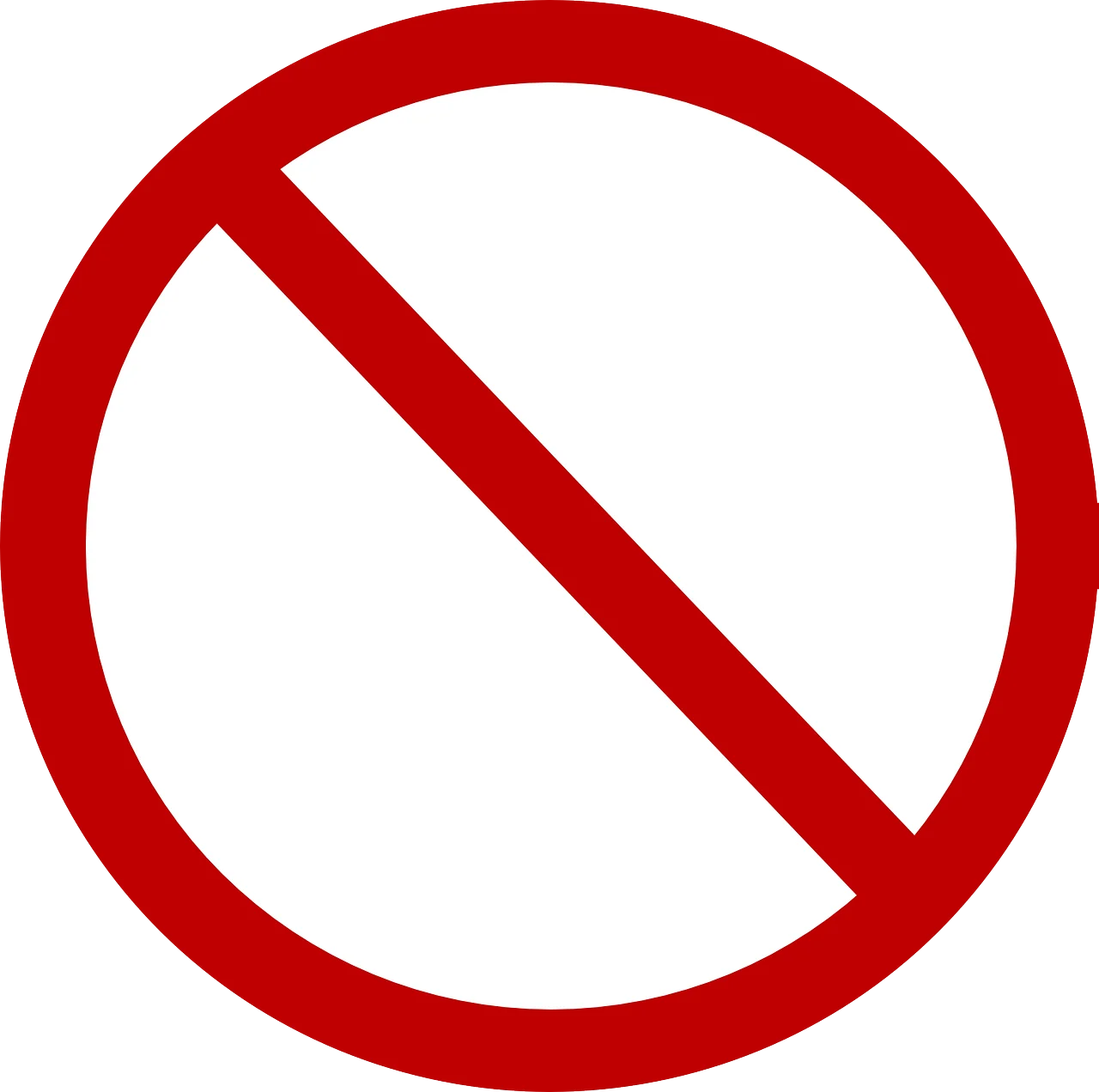 Universal Prohibition Symbol Classic Red No Entry Clipart Graphic Design