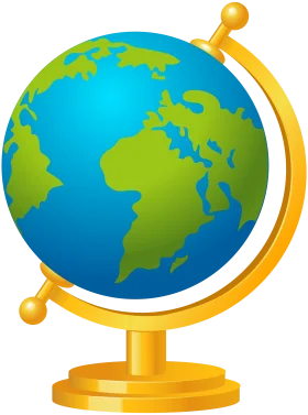 Educational Classic World Globe Clipart Illustration - Geographical Learning Tool