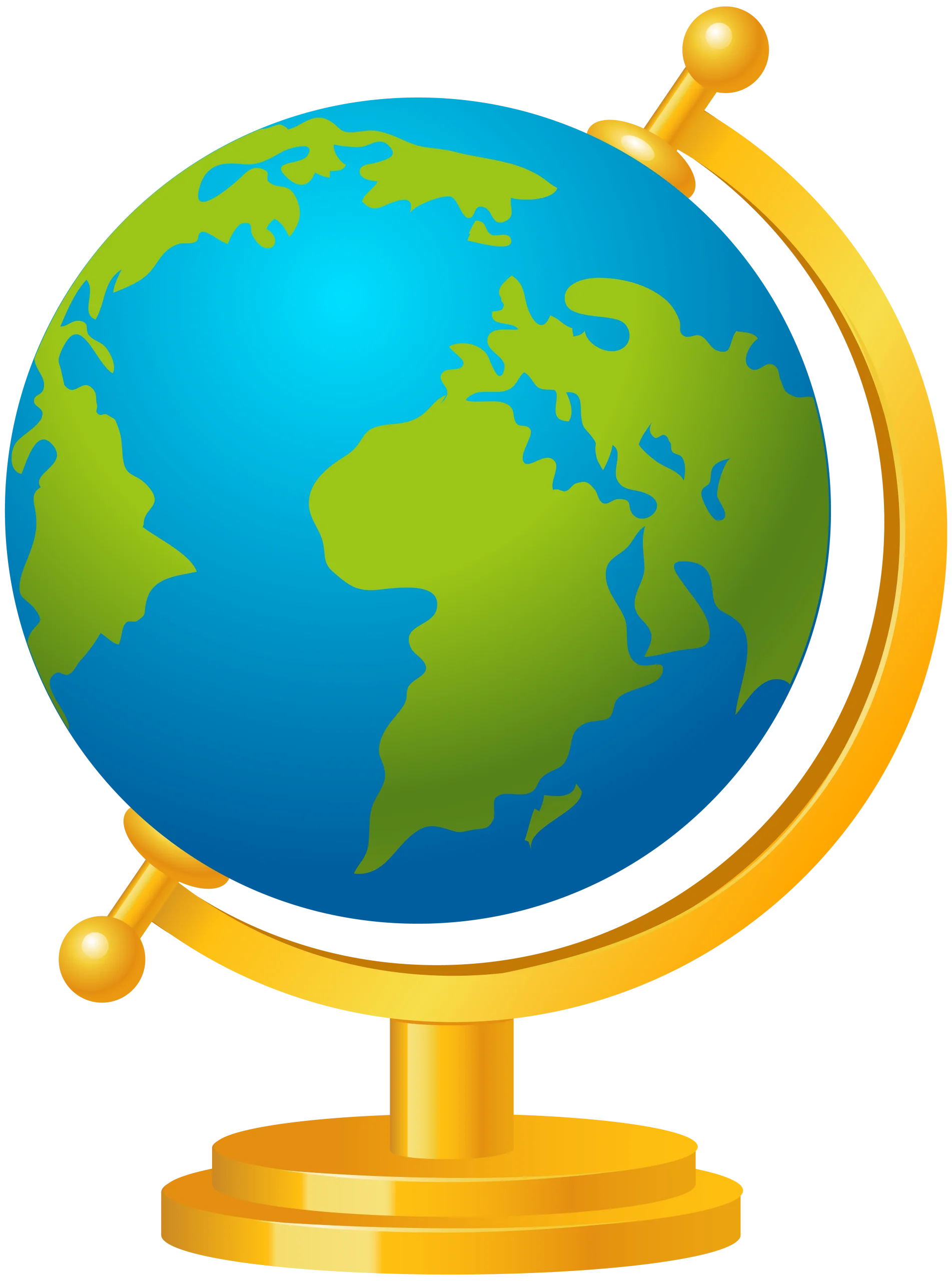 Educational Classic World Globe Clipart Illustration - Geographical Learning Tool