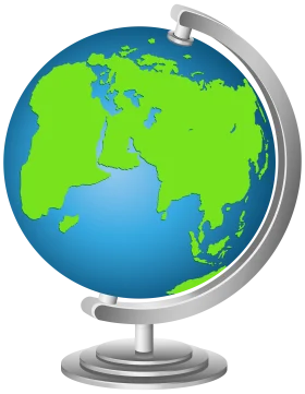 Elegant Earth Globe Clipart Showcasing Simplified Continents and Oceans