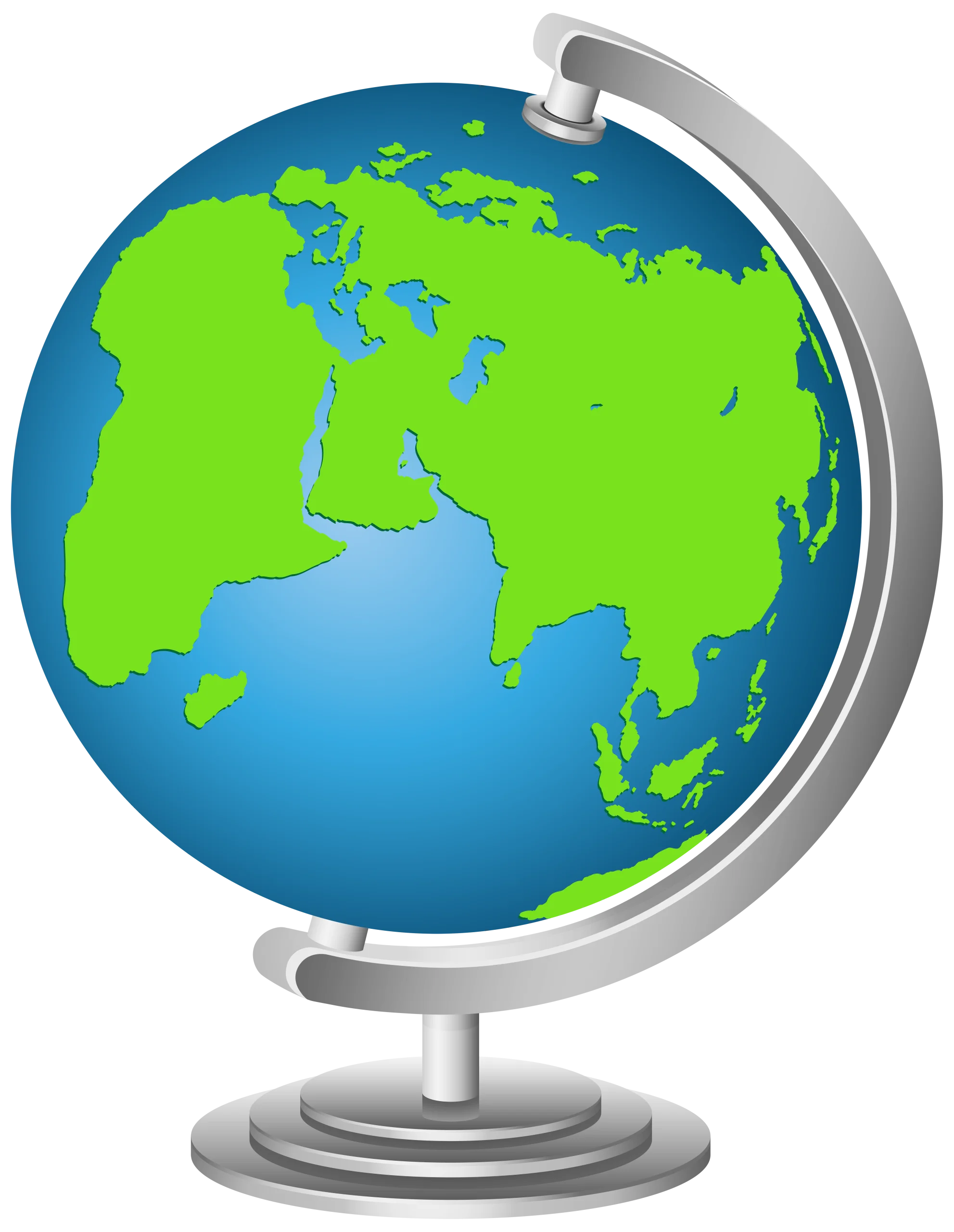 Elegant Earth Globe Clipart Showcasing Simplified Continents and Oceans