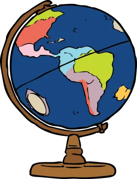 Colorful Educational World Globe Clipart Illustration for Learning Geography