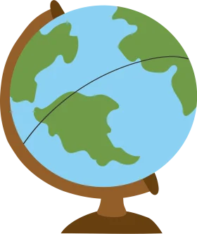Educational Classroom Spinning Globe Clipart Illustration for Learning Materials