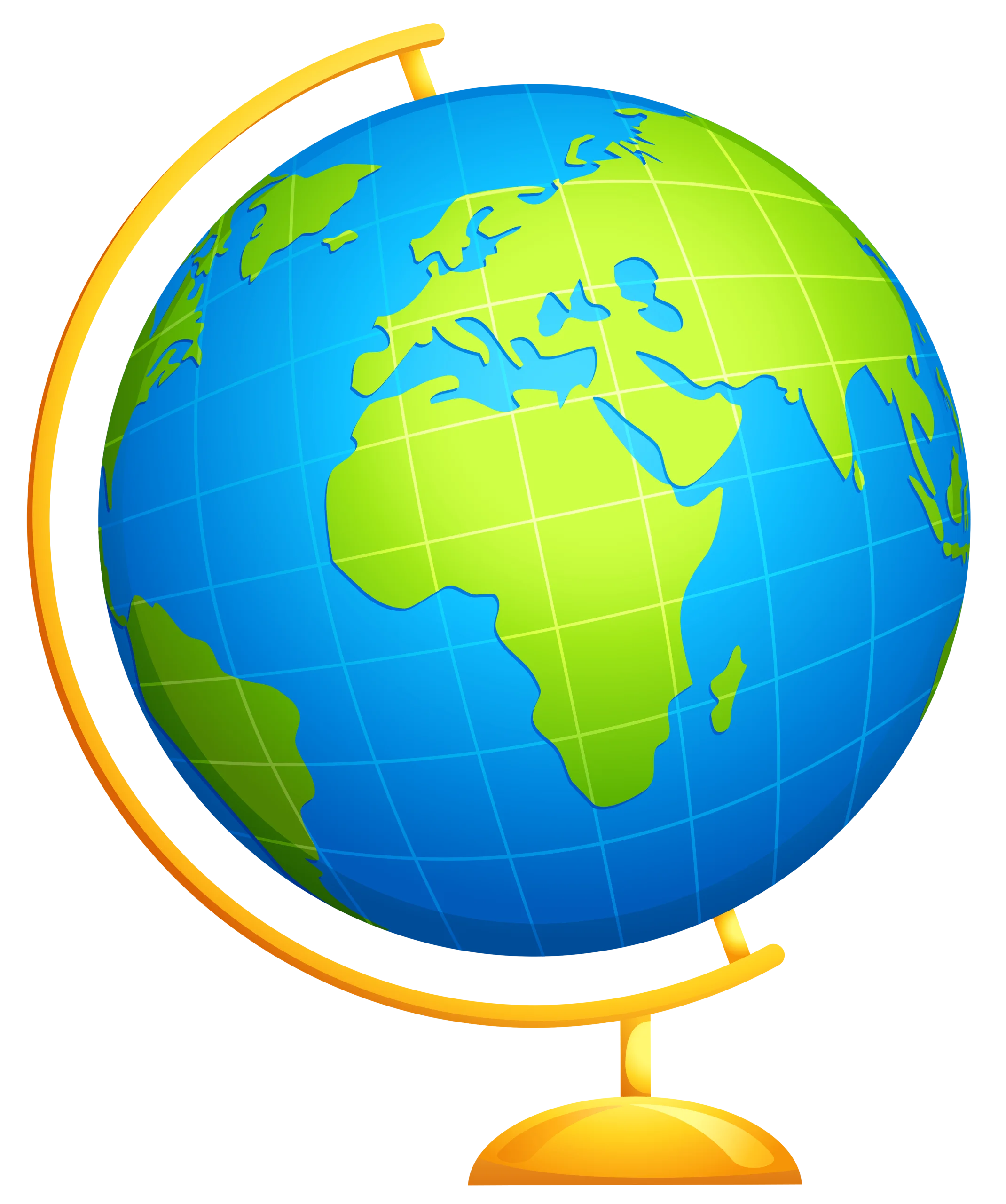 Realistic Classroom Globe Clipart Depicting Earth's Continents and Oceans
