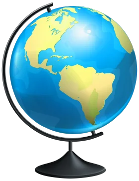 Realistic Earth Globe Clipart Showcasing Western Hemisphere Continents