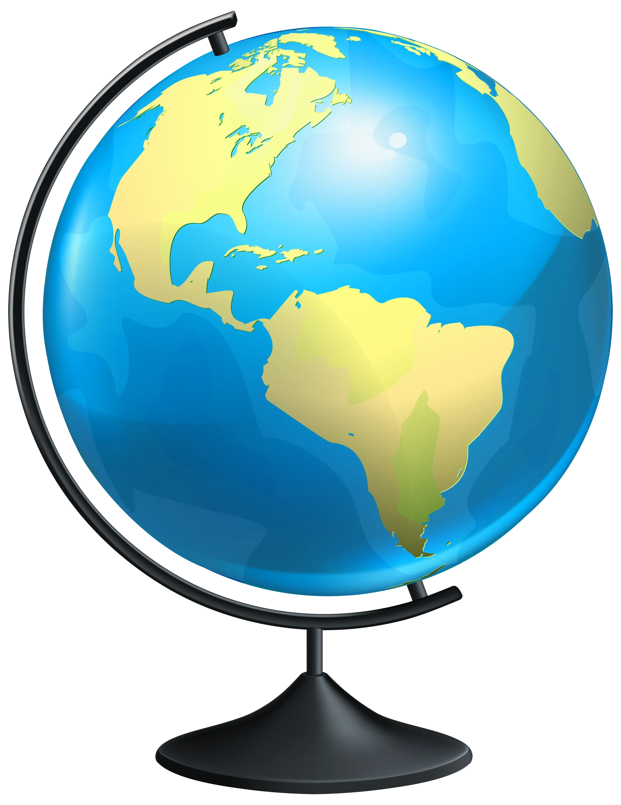 Realistic Earth Globe Clipart Showcasing Western Hemisphere Continents
