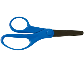 Blue and Black Ergonomic School Scissors Clipart Design Element