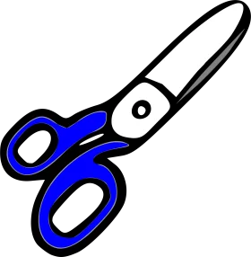 Blue and White Scissors Clipart Design: Sharp and Simple Cutting Tool Illustration