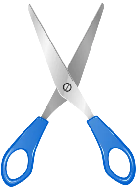 Blue-Handled Precision Cutting Tool Clipart: Sharp Blades Ready to Slice