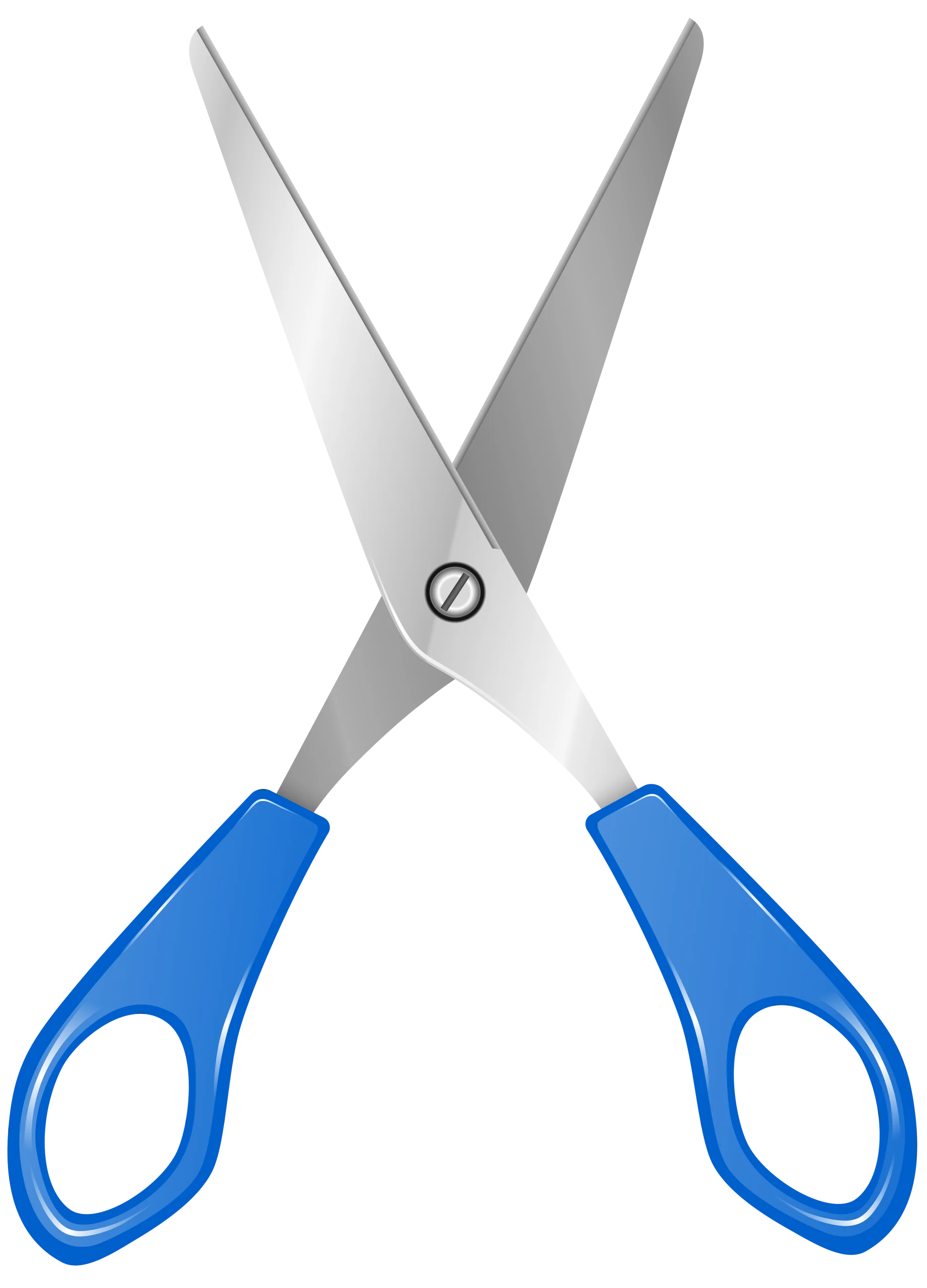 Blue-Handled Precision Cutting Tool Clipart: Sharp Blades Ready to Slice