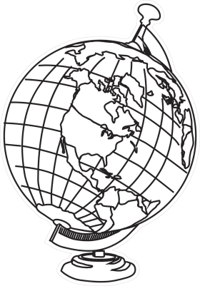 Classic Antique-Style World Globe Clipart Illustration with Geographical Grid Lines