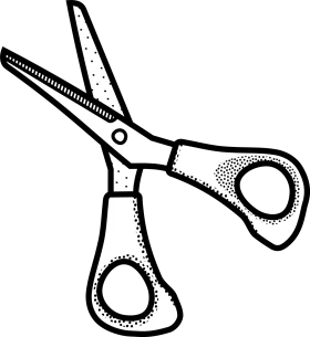 Classic Black and White Scissors Clipart Design with Stylized Dotted Texture
