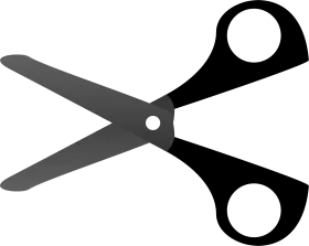 Classic Black and White Simple Scissors Clipart Graphic Design Element