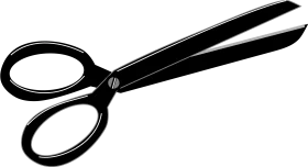 Classic Black Silhouette Scissors Clipart - Sharp Cutting Tool Illustration