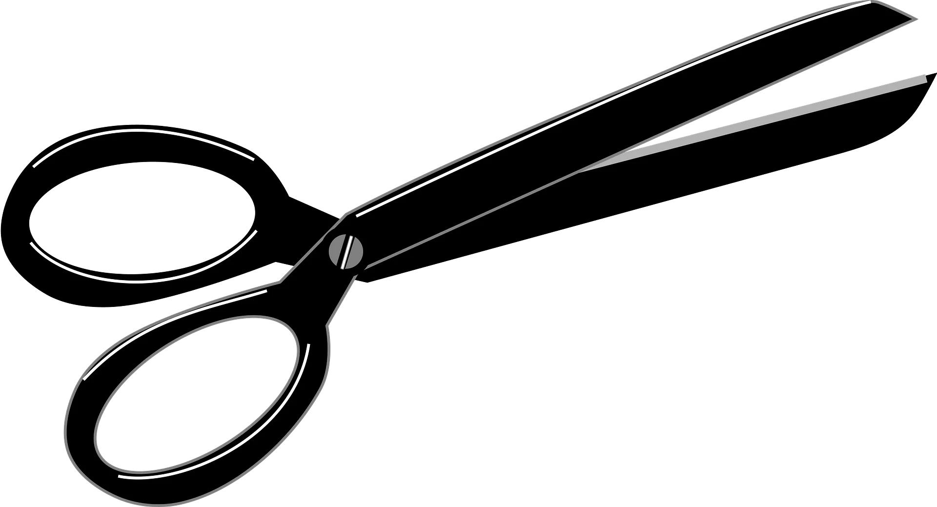 Classic Black Silhouette Scissors Clipart - Sharp Cutting Tool Illustration
