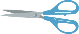 Classic Blue and Silver School Scissors Clipart Design for Office Supplies