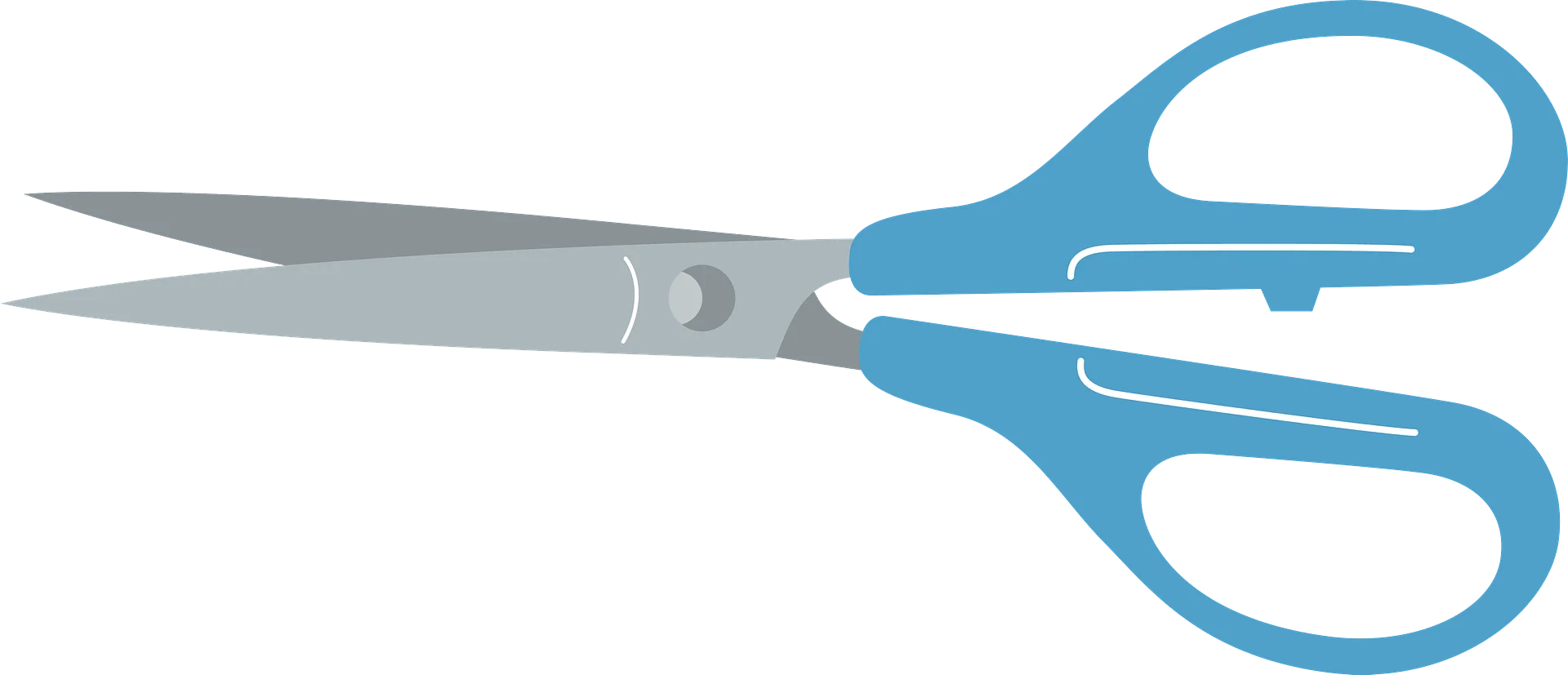 Classic Blue and Silver School Scissors Clipart Design for Office Supplies