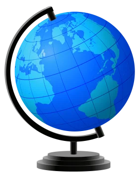 Classic Blue Earth Globe Clipart Illustration with Geographical Details