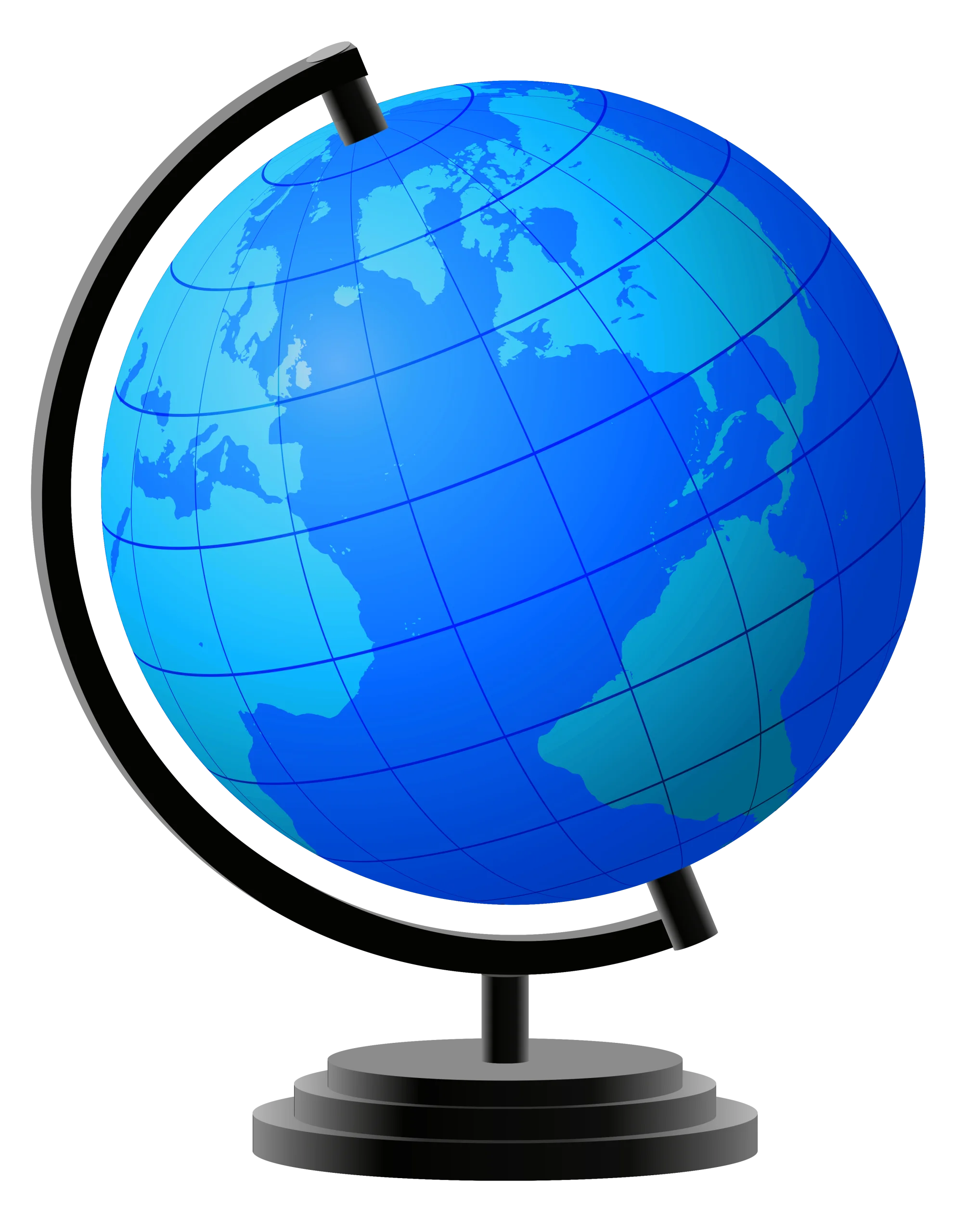 Classic Blue Earth Globe Clipart Illustration with Geographical Details