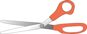 Classic Orange-Handled Precision Cutting Scissors Clipart Design Element